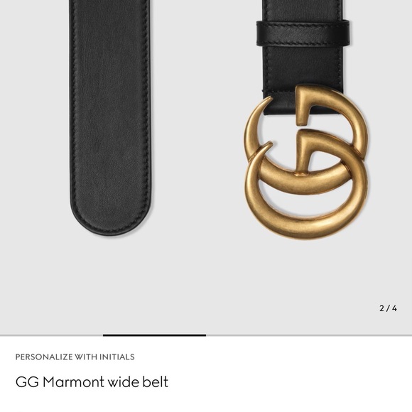Gucci Black Leather Belt with Gold GG Emblem Sz 100 - Picture 6 of 8